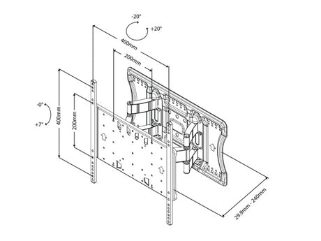 Multibracket Super Slim Tilt & Turn Wall Mount
