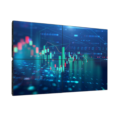 Philips 65" X-Line UHD Videowall Large Format Display showing a tiled view with a graphical interface on the screen.