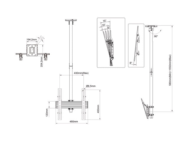 Multibrackets M Ceiling Mount Pro MBC1U VESA 400