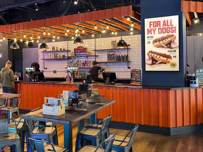 4k Vibrant Advertising Display Restaurant