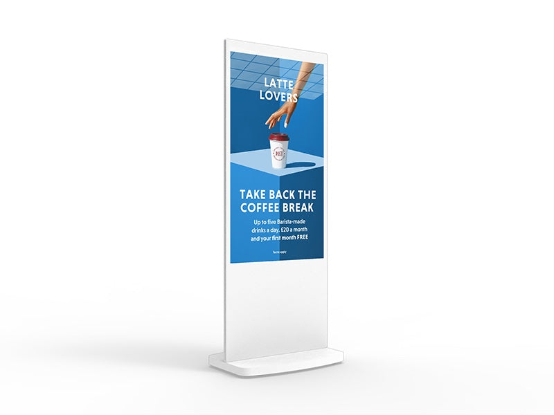 Freestanding Digital Poster White