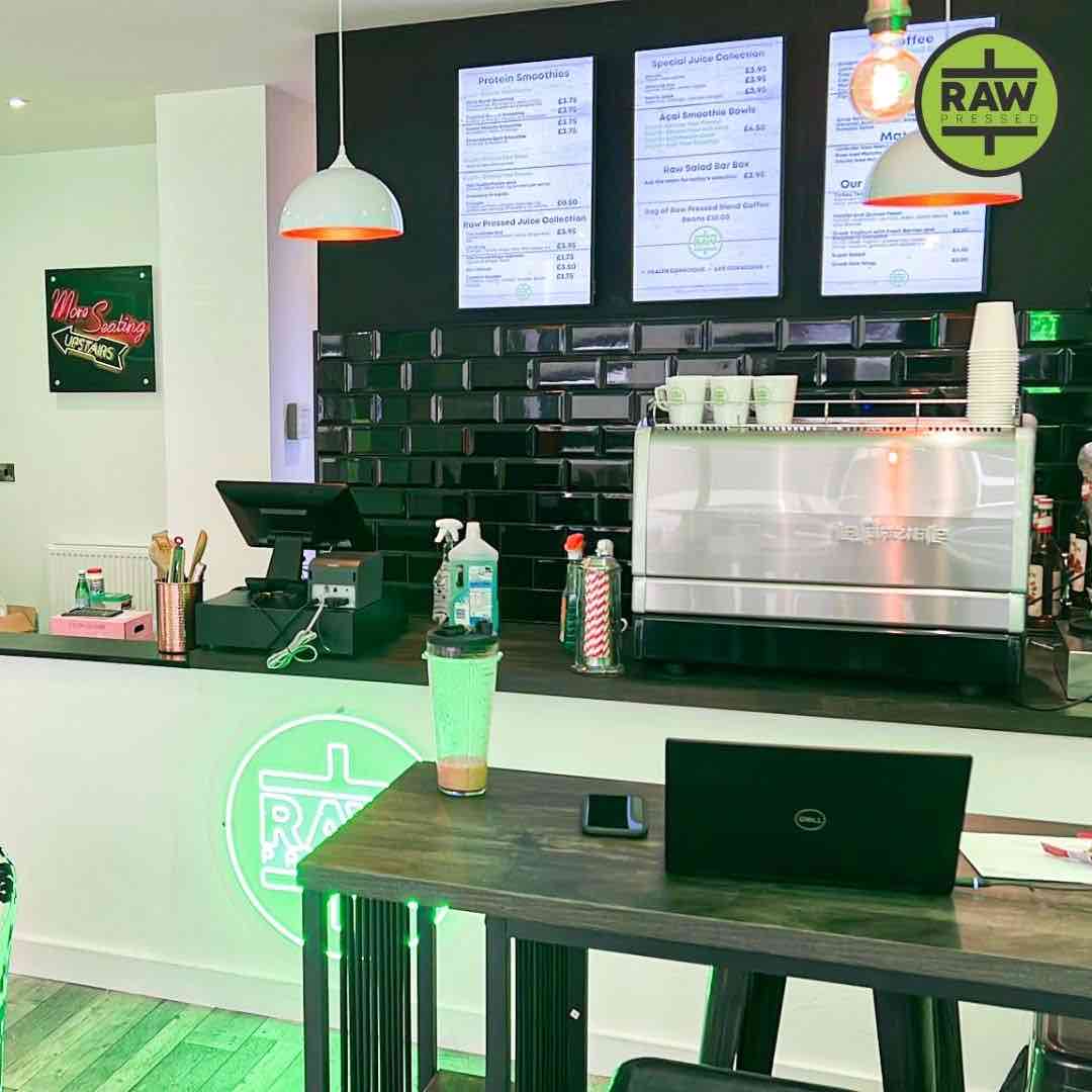 raw pressed 32" digital menu boards