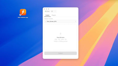 MSP Publish App on a mac desktop with the application running
