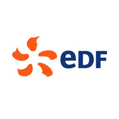EDF logo with orange and blue design on a white background