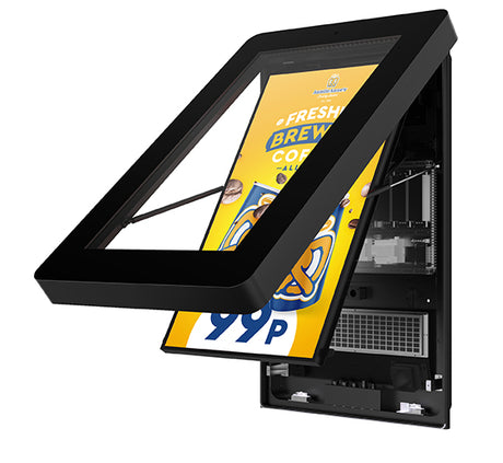 4K Elite Outdoor Advertising Displays with opening front panel for easy access