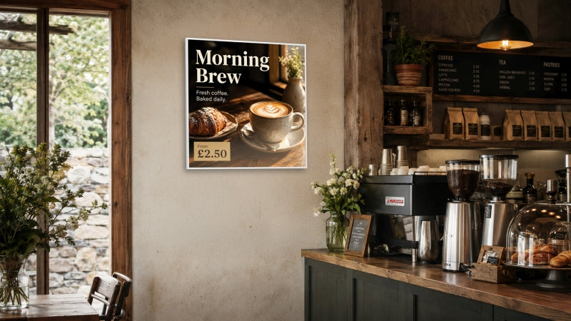 33" Square Professional Advertising Display Coffee Shop