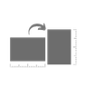 Two rectangular blocks stacked on top of each other with a smaller block on top.