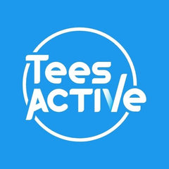 Logo of Tees Active on a blue background