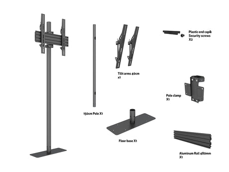 Multibracket MB8939 Single Pole Floormount Pro